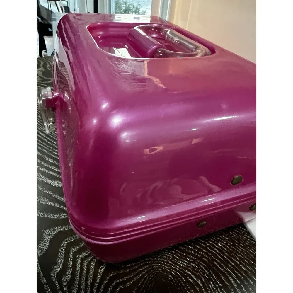 Vintage 90s Caboodles Hot Pink Makeup Case Box Mirrored Tiered Retro Y2K